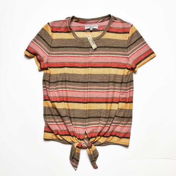 NWT Madewell Texture & Thread Modern Tie Front Kieran Stripe British Surplus Top - Picture 3 of 13